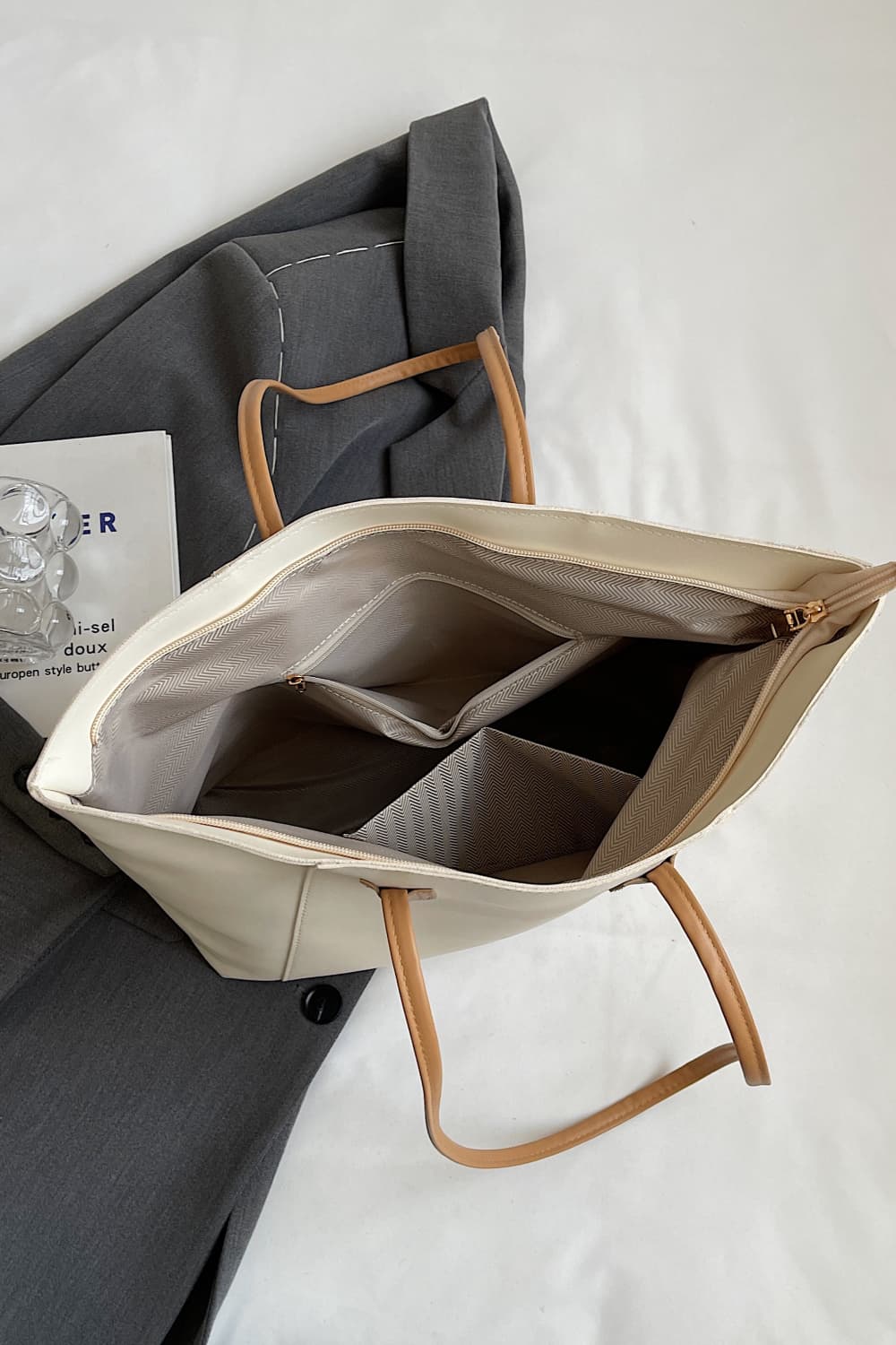 PU Leather Tote Bag - Premium Tote Bag from Trendsi - Just $30.99! Shop now at Handbags Specialist Headquarter