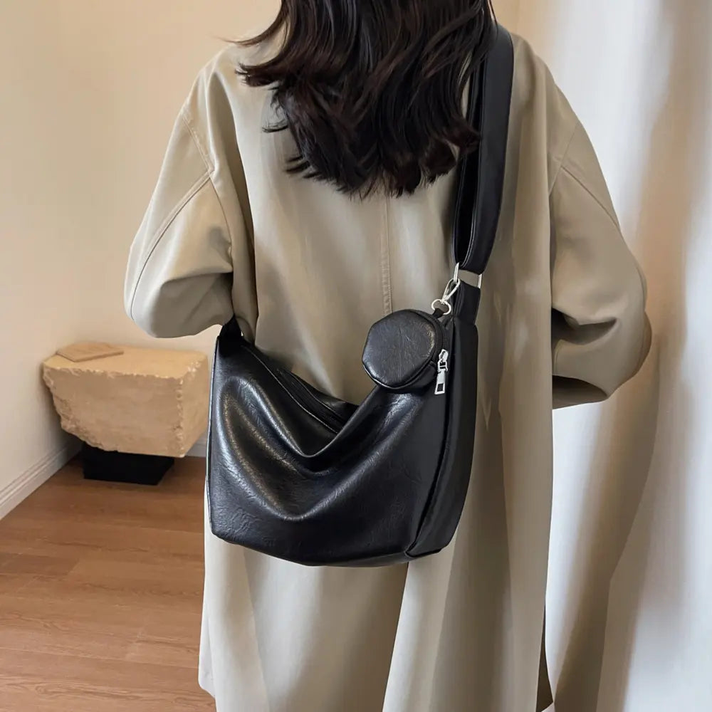 PU Leather Crossbody Bag with Small Purse - Premium handbags from Trendsi - Just $28.99! Shop now at Handbags Specialist Headquarter