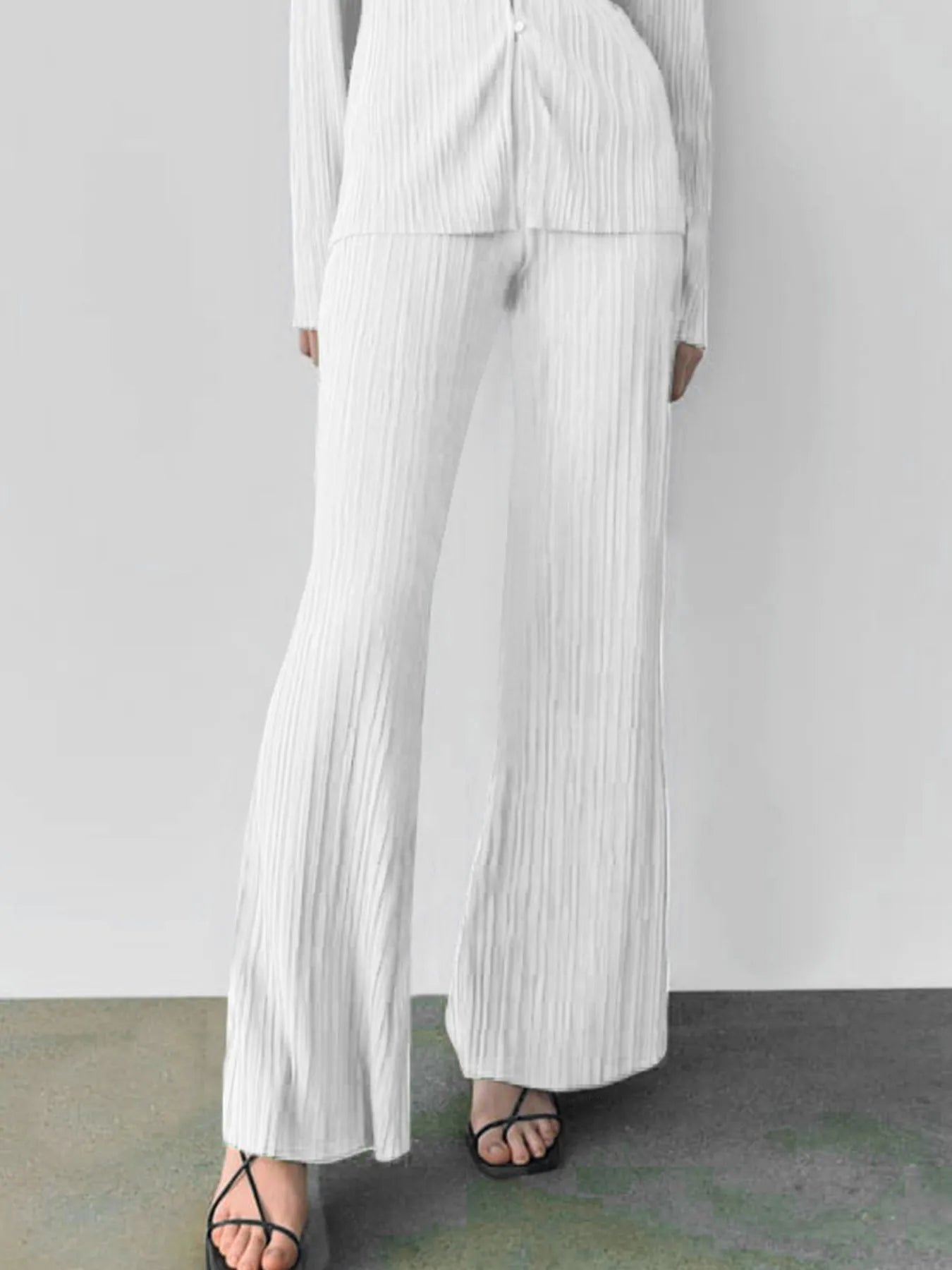 Texture Long Sleeve Top and Pants Lounge Set - Premium Sleepwear from Trendsi - Just $54.99! Shop now at Handbags Specialist Headquarter