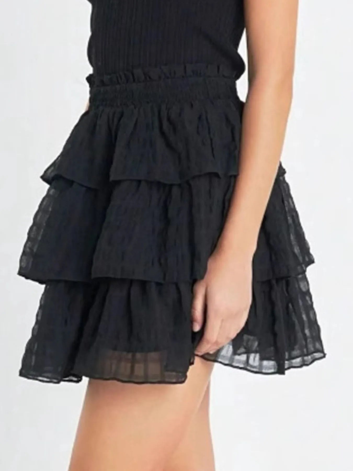 Ruffle Layered Mini Skirt - Premium Skirts from Trendsi - Just $37.99! Shop now at Handbags Specialist Headquarter