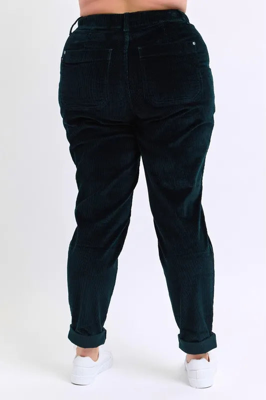 Judy Blue Full Size High Waist Corduroy Cuffed Jogger Plus Size - Premium from Trendsi - Just $59.99! Shop now at Handbags Specialist Headquarter