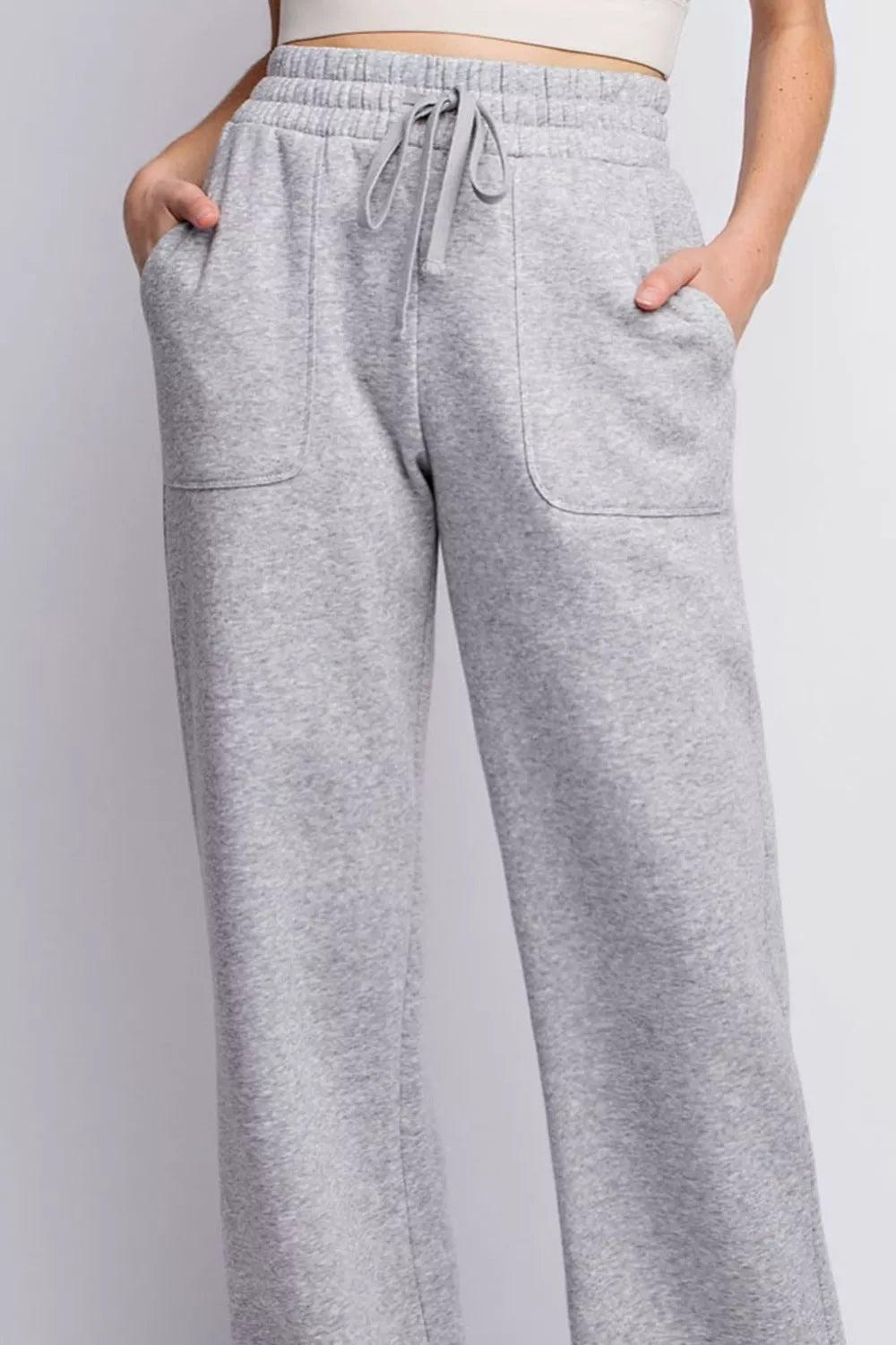 Faith Apparel Full Size Drawstring Straight Leg Slit Sweatpants - Premium from Trendsi - Just $47.99! Shop now at Handbags Specialist Headquarter