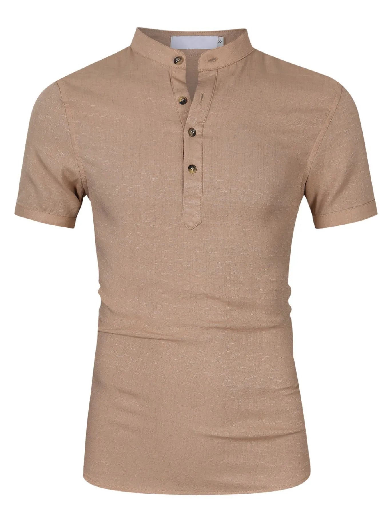 Men's Collar Neck Short Sleeve Polo Shirt - Premium Men's Polo shirt from Trendsi - Just $29.64! Shop now at Handbags Specialist Headquarter