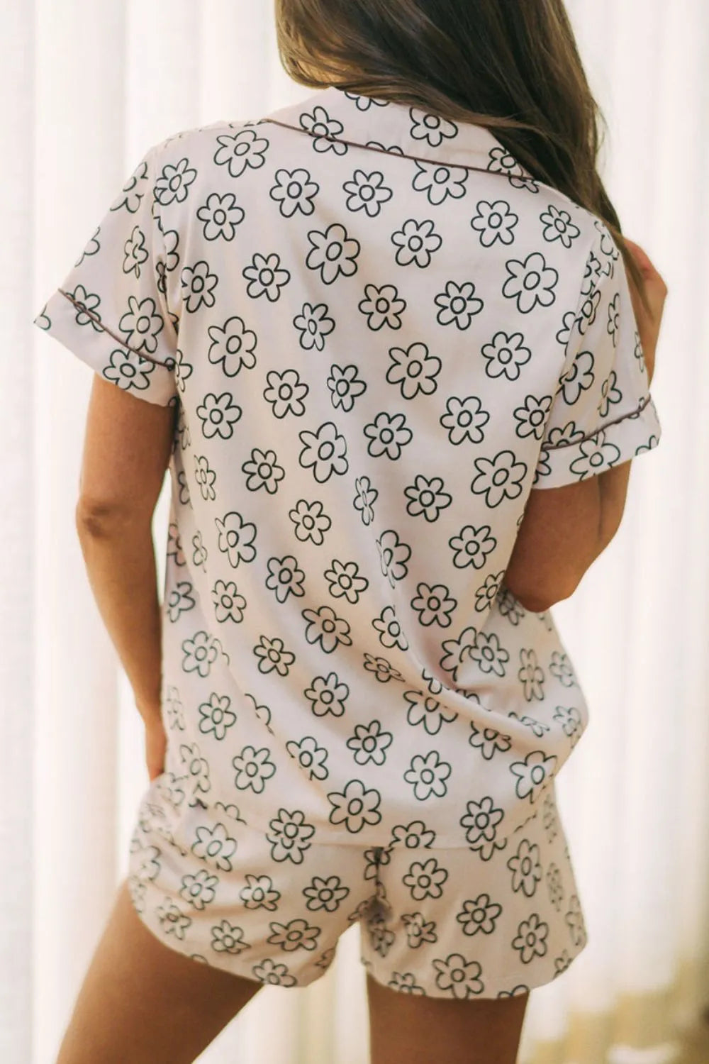Flower Printed Top and Shorts Lounge Set - Premium Sleepwear from Trendsi - Just $34! Shop now at Handbags Specialist Headquarter