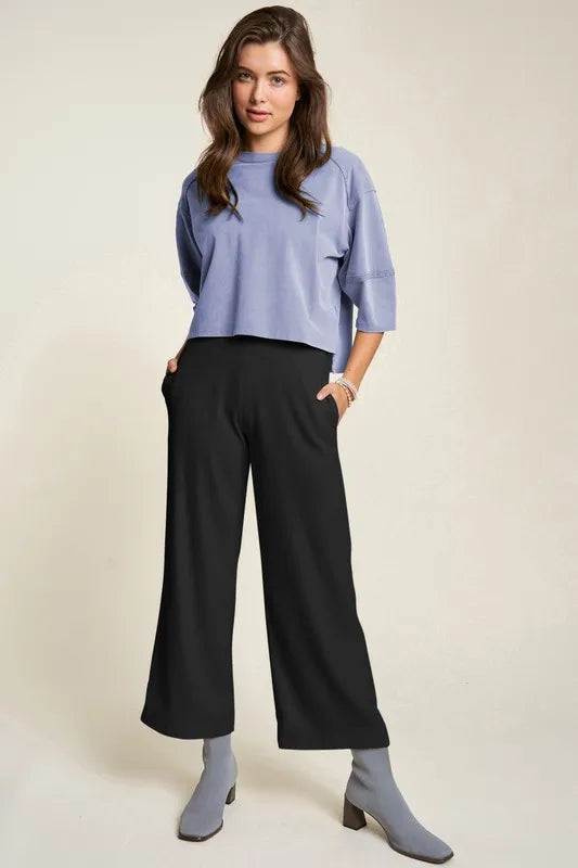 Davi & Dani Wide Leg Mid-Rise Pants - Premium from Trendsi - Just $47.99! Shop now at Handbags Specialist Headquarter