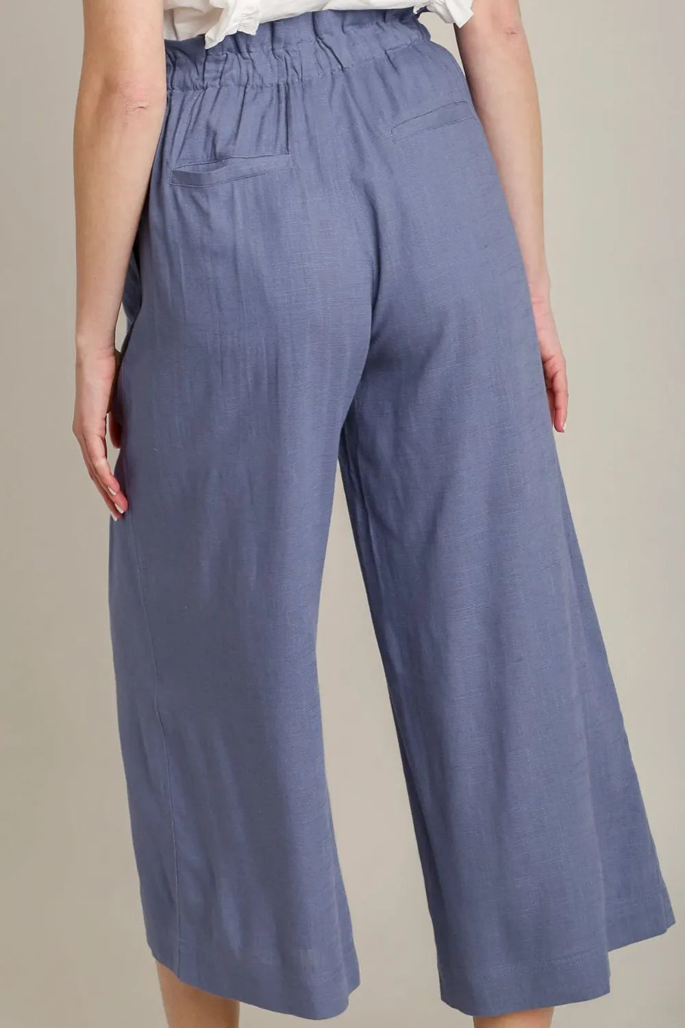 Umgee Full Size Linen Wide Fit Pants with Drawstring Plus Size - Premium Dresses from Trendsi - Just $46.99! Shop now at Handbags Specialist Headquarter