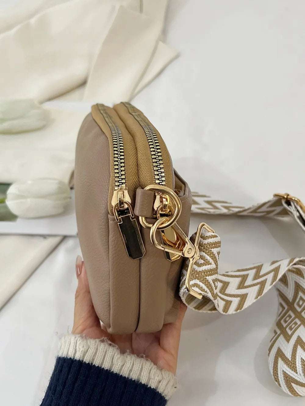 PU Leather Single Strap Crossbody Bag - Premium Crossbody Bag from Trendsi - Just $21.99! Shop now at Handbags Specialist Headquarter