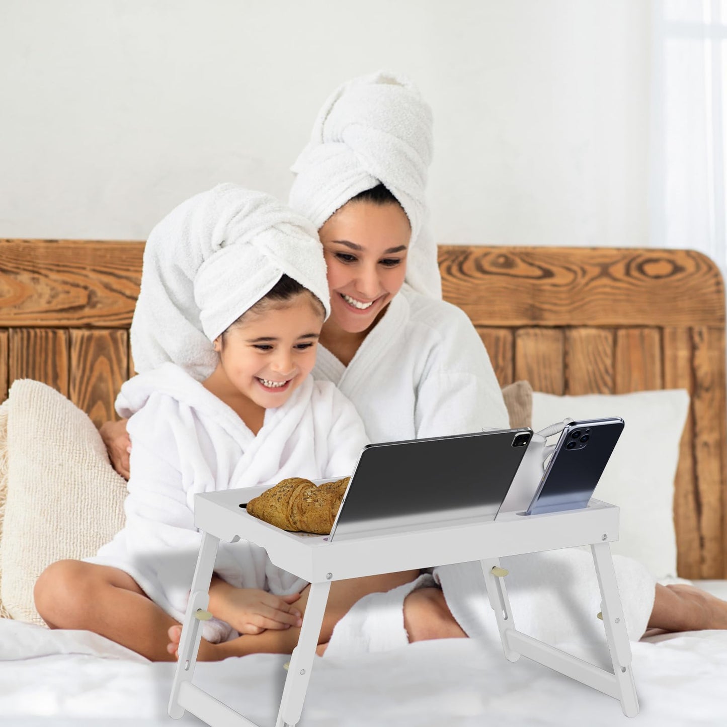 Artmeer Bamboo Foldable Bed & Laptop Tray - 2 Pack