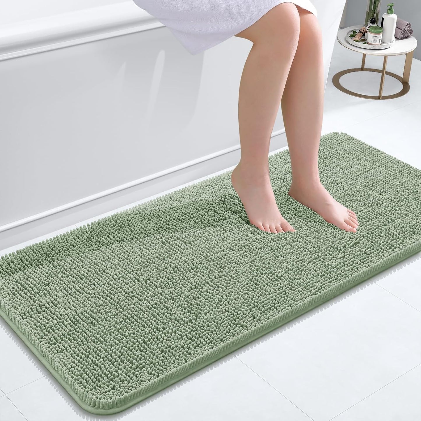 OLANLY Luxe Chenille Bath Mat - Quick Dry & Soft