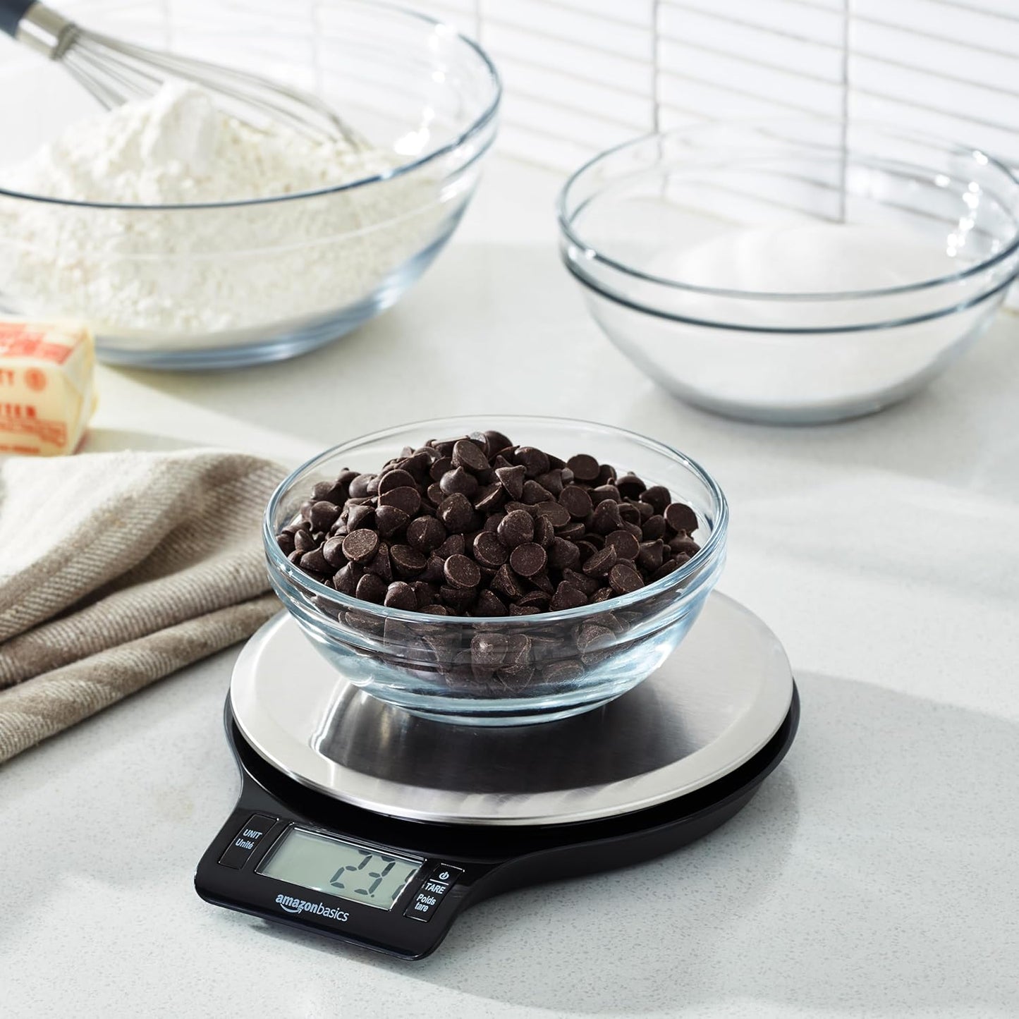 LCD Kitchen Scale - Black & Steel