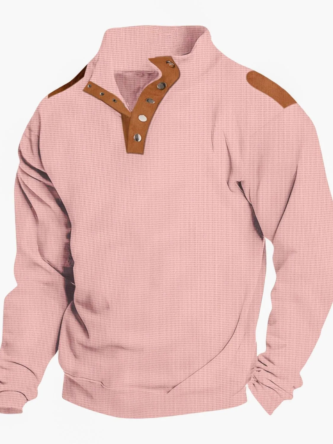 Men's Full Size Quarter Snap Long Sleeve Top Plus Size - Premium Men's Sweatshirts from Trendsi - Just $25.82! Shop now at Handbags Specialist Headquarter