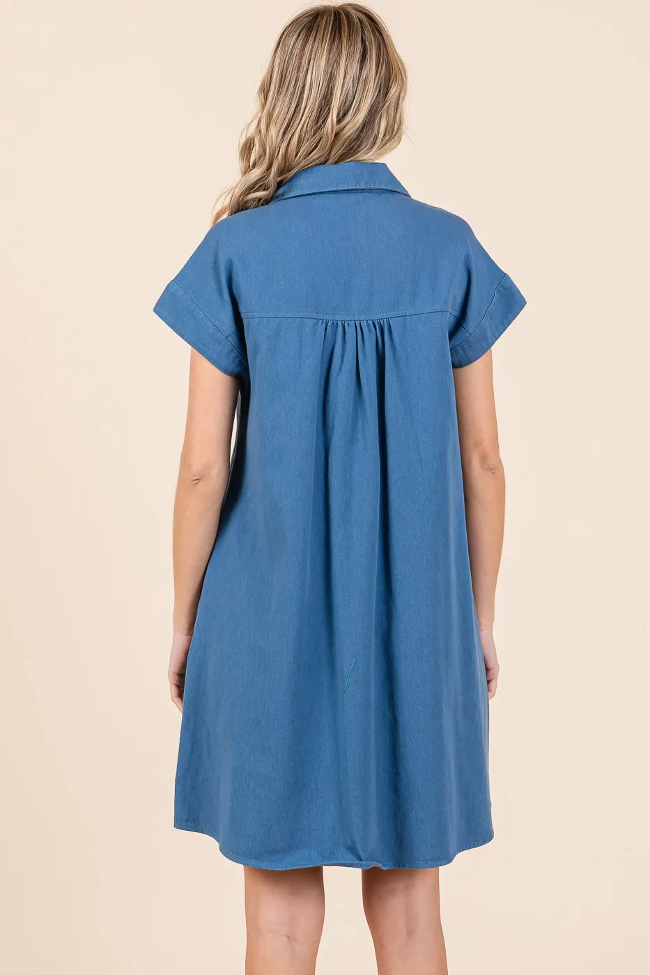 Mittoshop Twill Short Sleeve Collared Mini Dress - Premium Women / Jeans & Denim from Trendsi - Just $59.86! Shop now at Handbags Specialist Headquarter