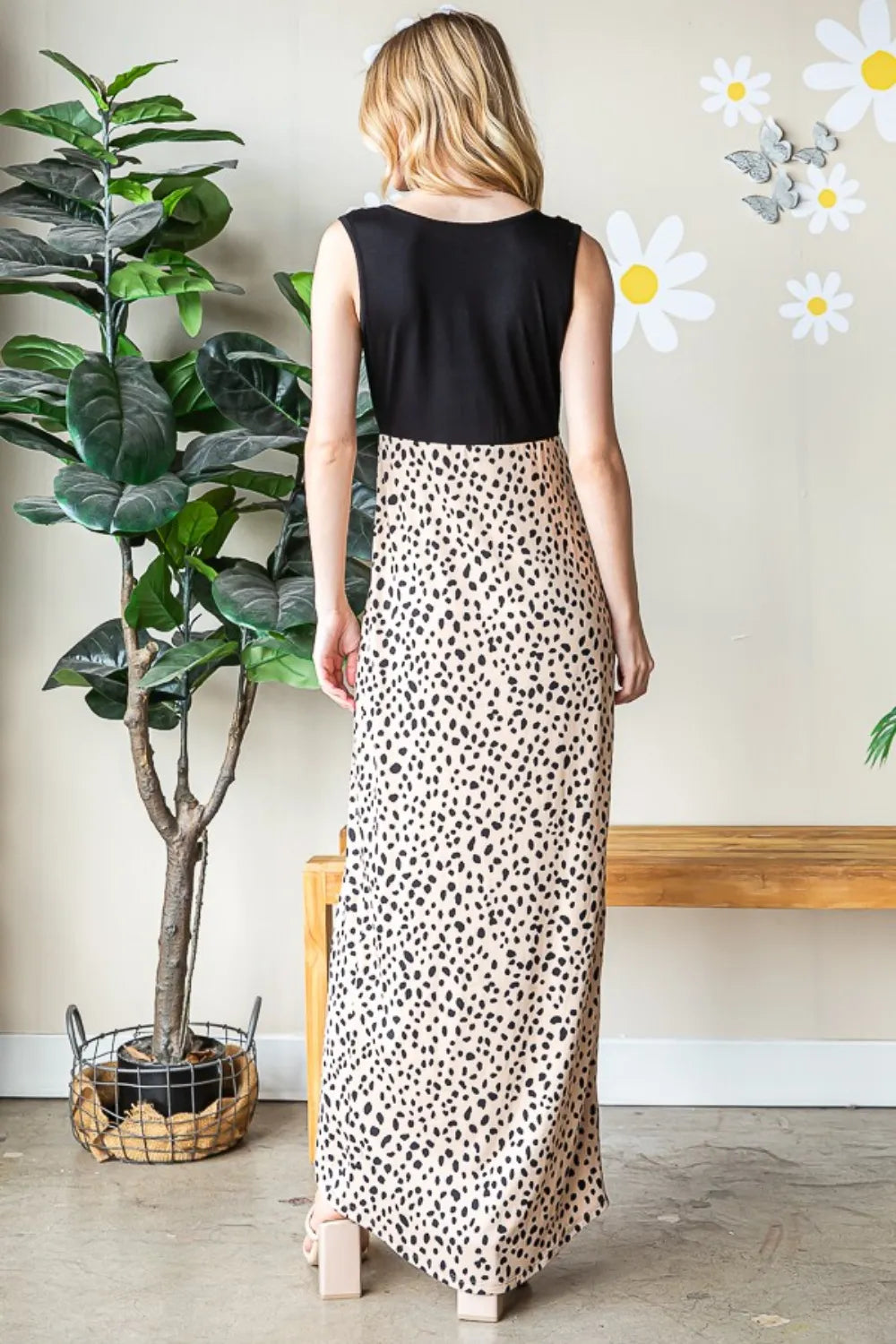 Heimish Full Size Slit Animal Print V-Neck Wide Strap Dress - Premium Dresses from Trendsi - Just $41.99! Shop now at Handbags Specialist Headquarter