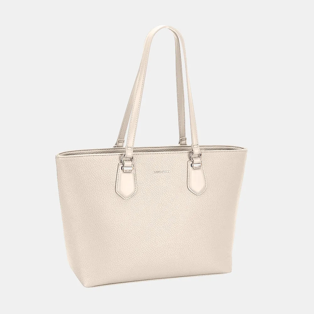 David Jones PU Leather Tote Bag - Premium Tote Bag from Trendsi - Just $40.99! Shop now at Handbags Specialist Headquarter