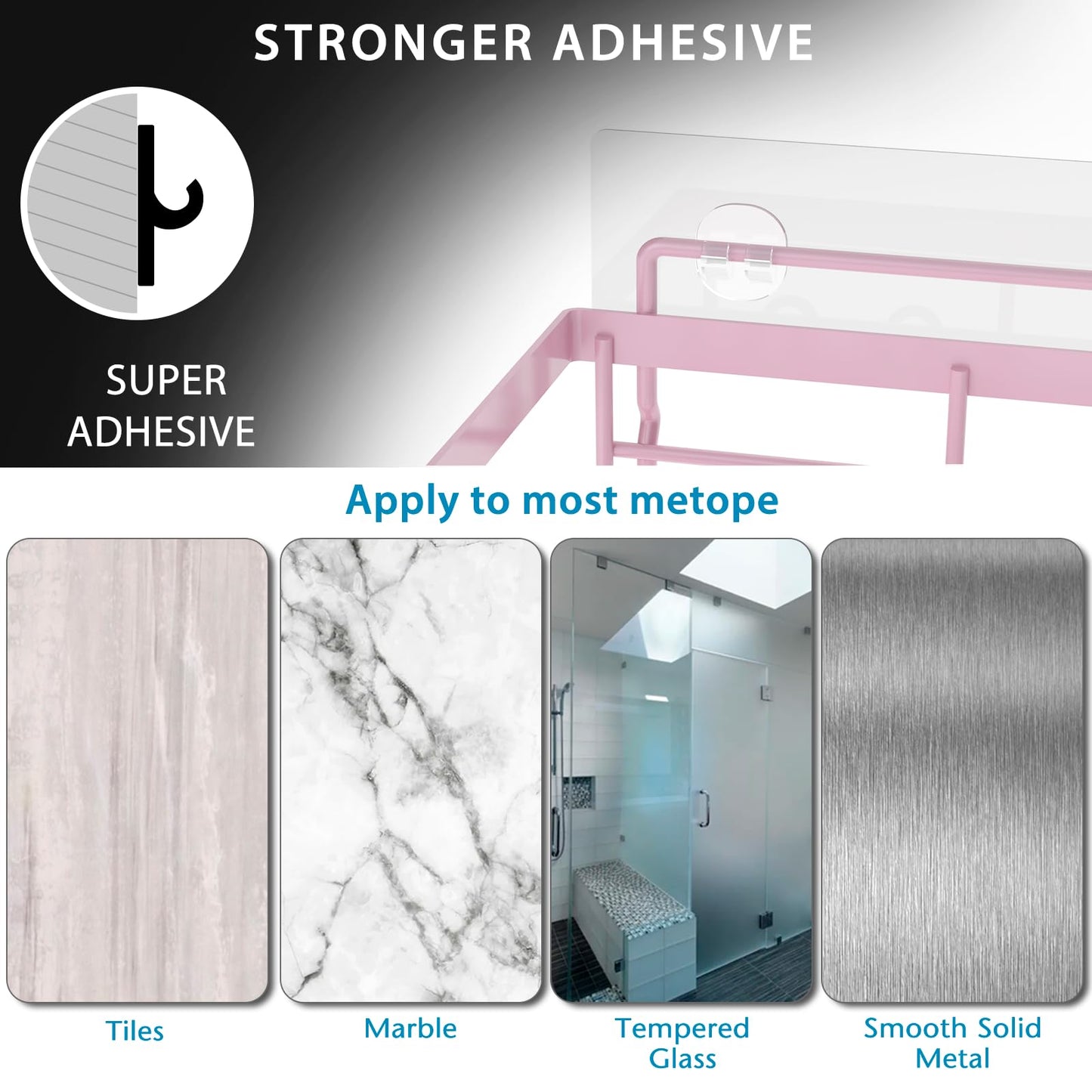 Moforoco Adhesive Shower Caddy Shelf Organizer - Handbags Specialist Headquarter