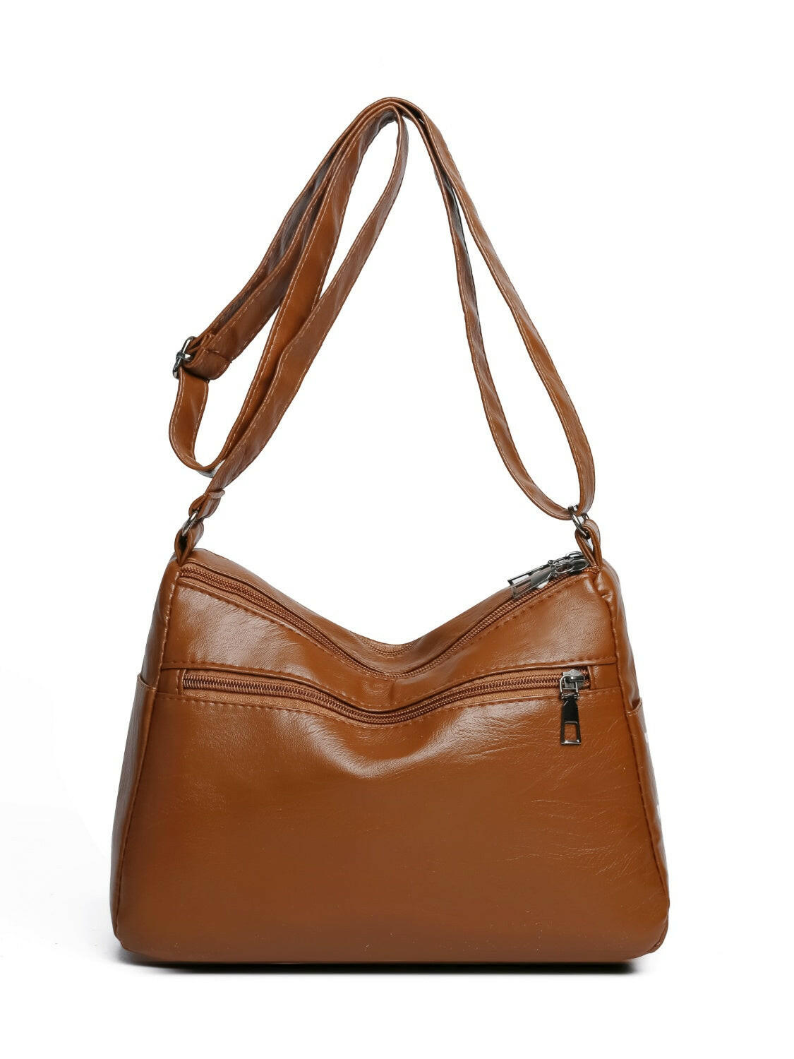 PU Multi-Compartment Crossbody Bag.