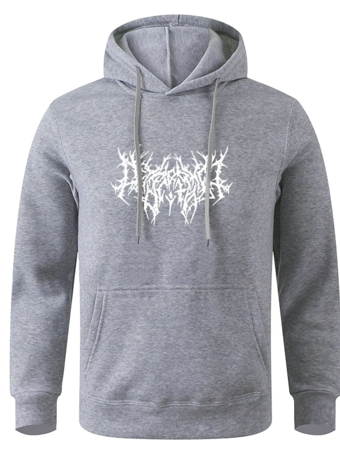 Men's Full Size Drawstring Graphic Long Sleeve Hoodie Plus Size - Premium Men's Sweatshirts from Trendsi - Just $22.58! Shop now at Handbags Specialist Headquarter