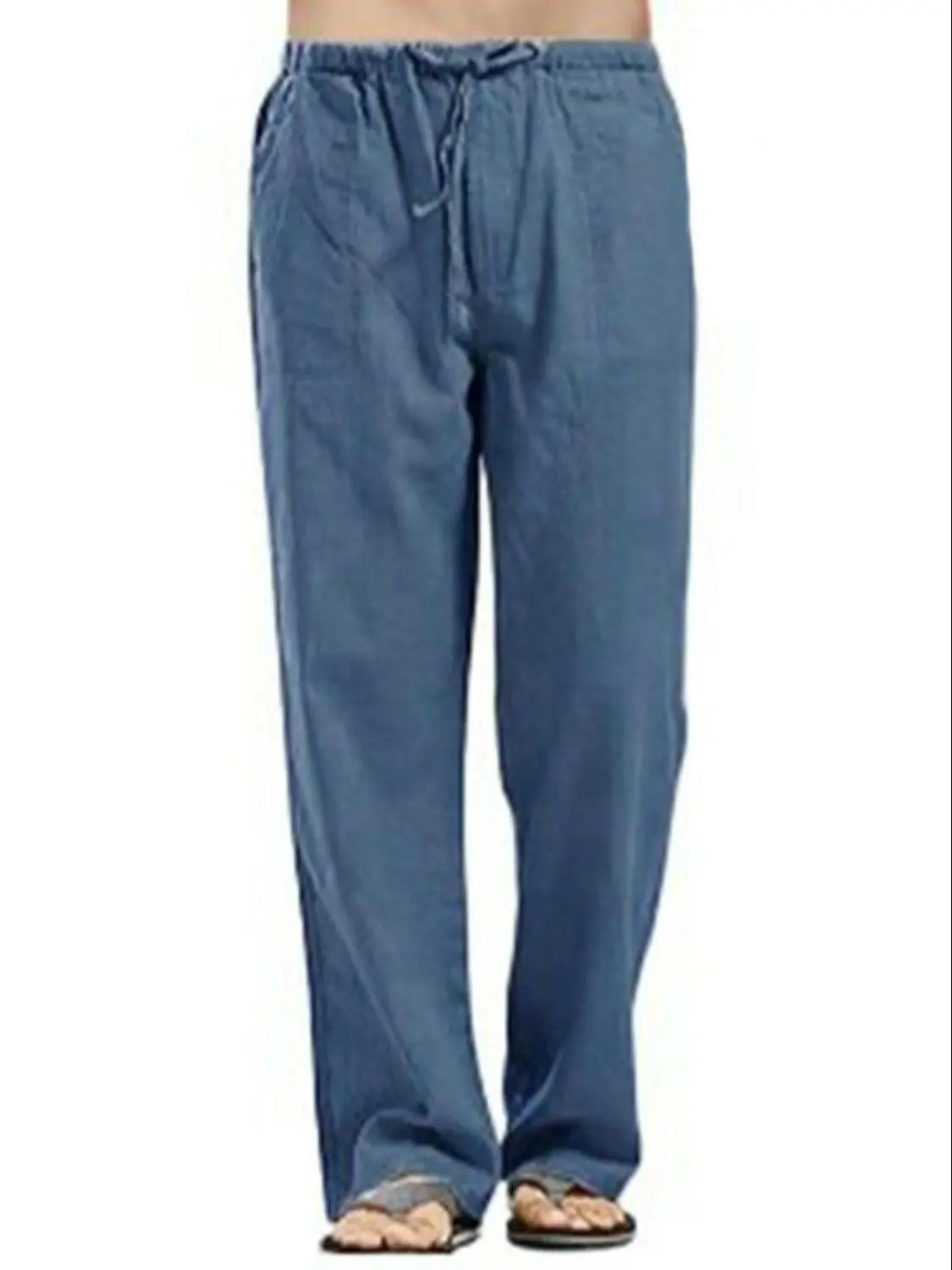 Men's Full Size Drawsting Straight Leg Pants Plus Size.