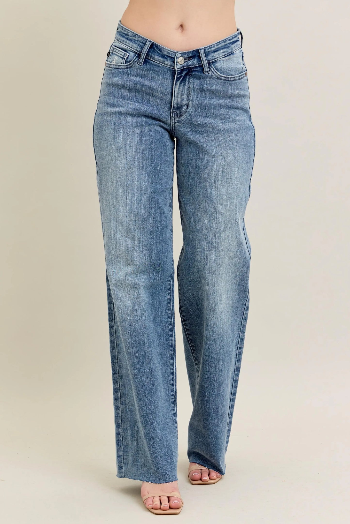 Judy Blue Full Size V - Front Baggy Jeans Plus Size - Premium Women / Jeans & Denim from Trendsi - Just $72.99! Shop now at Handbags Specialist Headquarter