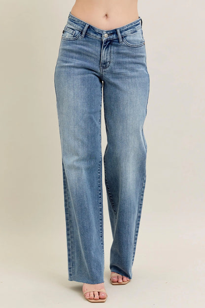 Judy Blue Full Size V - Front Baggy Jeans Plus Size - Premium Women / Jeans & Denim from Trendsi - Just $72.99! Shop now at Handbags Specialist Headquarter