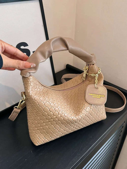 PU Leather Woven Crossbody Bag - Premium Crossbody Bag from Trendsi - Just $27.99! Shop now at Handbags Specialist Headquarter