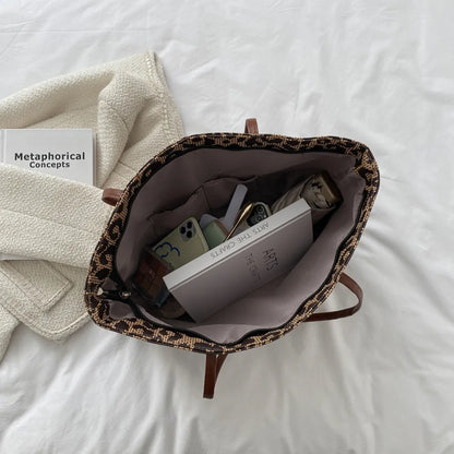 PU Leather Leopard Tote Bag - Premium Tote Bag from Trendsi - Just $39.99! Shop now at Handbags Specialist Headquarter