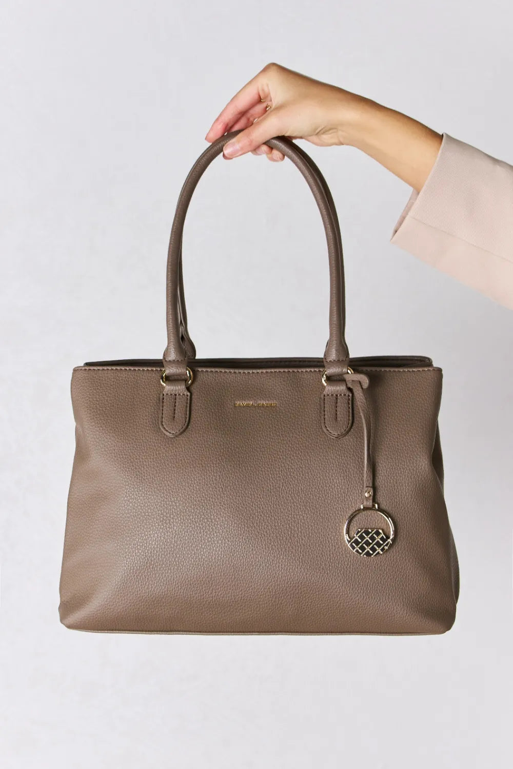 David Jones Structured Leather Handbag - Premium handbags from Trendsi - Just $54.99! Shop now at Handbags Specialist Headquarter
