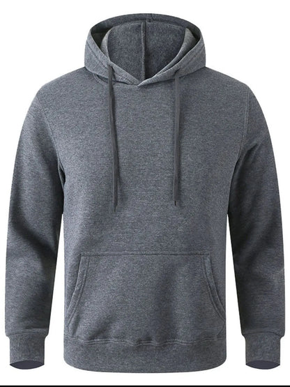 Men's Full Size Drawstring Long Sleeve Hoodie Plus Size - Premium Men's Sweatshirts from Trendsi - Just $20.66! Shop now at Handbags Specialist Headquarter