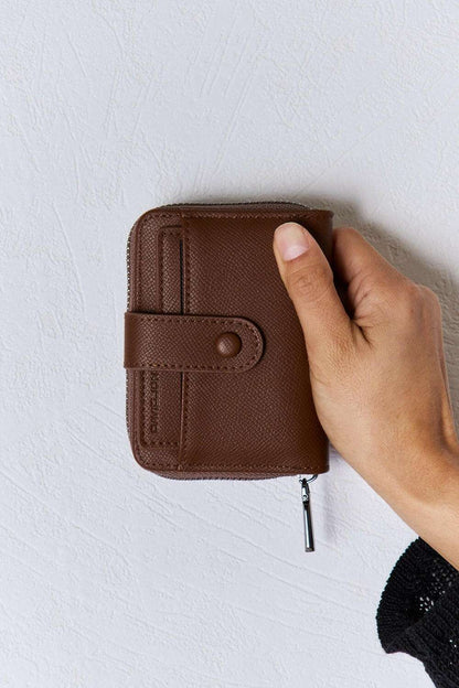 David Jones PU Leather Mini Wallet - Premium Wallets from Trendsi - Just $20.22! Shop now at Handbags Specialist Headquarter