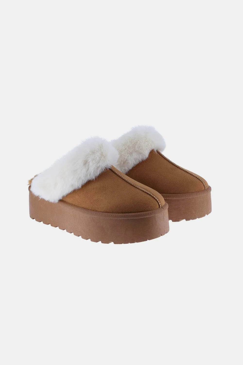 Weeboo Thick Bottom Fur Trim Snow Slippers - Premium  from Trendsi - Just $27.99! Shop now at Handbags Specialist Headquarter