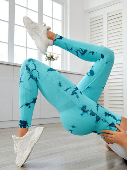 Printed High Waist Active Leggings - Premium Leggings from Trendsi - Just $36.48! Shop now at Handbags Specialist Headquarter