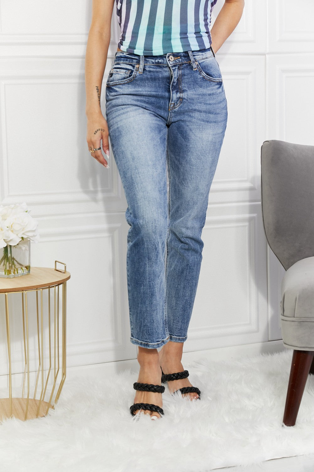 Kancan Full Size Amara High Rise Slim Straight Jeans Plus Size - Premium Women / Jeans & Denim from Trendsi - Just $56.99! Shop now at Handbags Specialist Headquarter