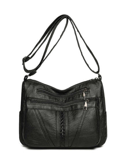 PU Leather Adjustable Strap Shoulder Bag.