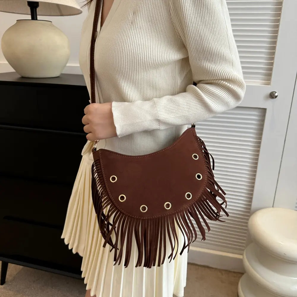 Fringe Detail Crossbody Bag - Premium Handbags from Trendsi - Just $19.99! Shop now at Handbags Specialist Headquarter