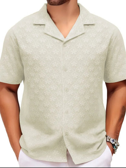 Men's Plus Size Button Down Short Sleeve Shirt - Premium Men's Shirt's from Trendsi - Just $30.72! Shop now at Handbags Specialist Headquarter