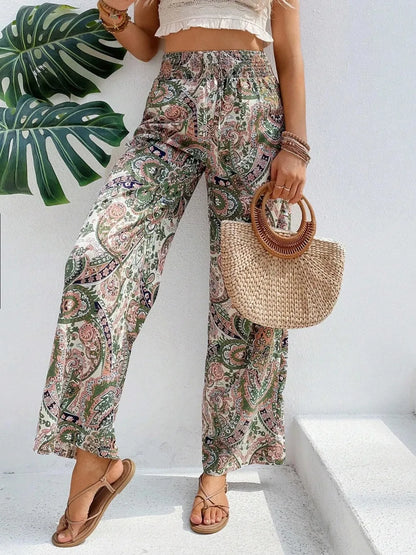 Printed Wide Leg Pants - Premium Women Pants from Trendsi - Just $27.99! Shop now at Handbags Specialist Headquarter