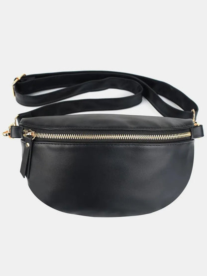 PU Leather Adjustable Strap Crossbody Bag - Premium Crossbody Bag from Trendsi - Just $34.99! Shop now at Handbags Specialist Headquarter