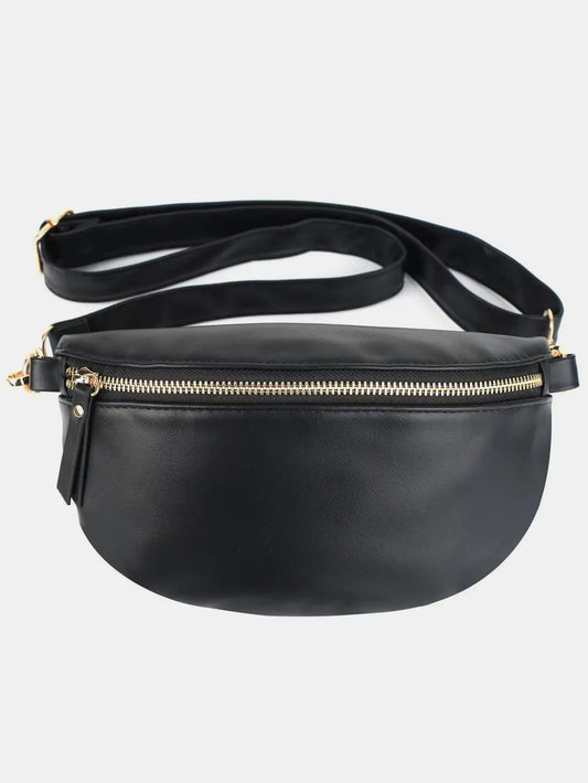 PU Leather Adjustable Strap Crossbody Bag - Premium Crossbody Bag from Trendsi - Just $34.99! Shop now at Handbags Specialist Headquarter
