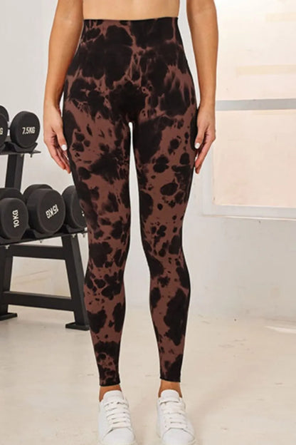 Tie-Dye High Waist Active Leggings - Premium Leggings from Trendsi - Just $47.70! Shop now at Handbags Specialist Headquarter