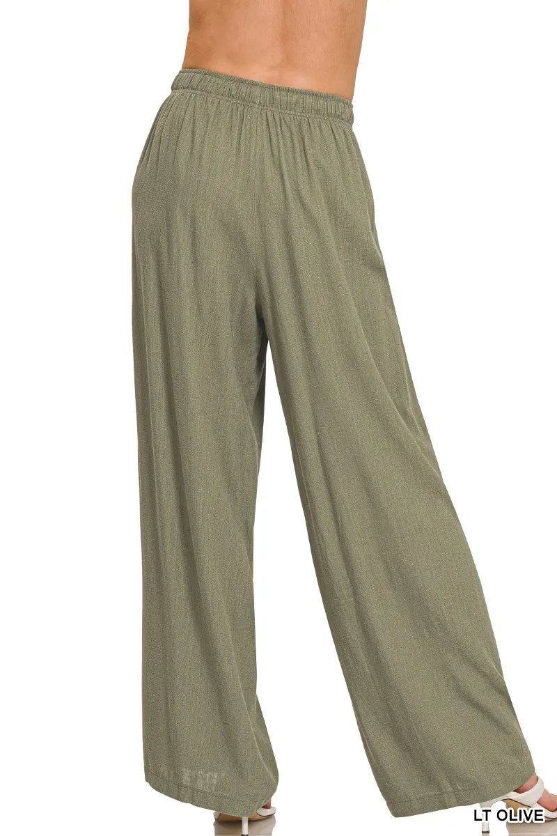 Zenana Linen Drawstring Pants - Premium Women Pants from Trendsi - Just $36.99! Shop now at Handbags Specialist Headquarter