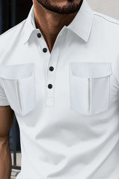 Men's Full Size Collared Short Sleeve Polo Plus Size - Premium Men's Polo shirt from Trendsi - Just $36.99! Shop now at Handbags Specialist Headquarter