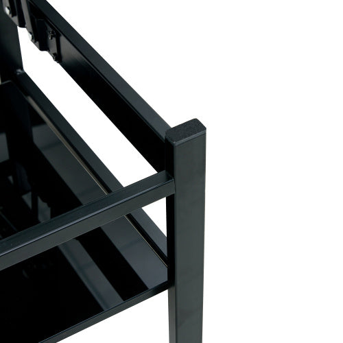 Elevate: Sleek 2-Layer Black Glass Coffee Table