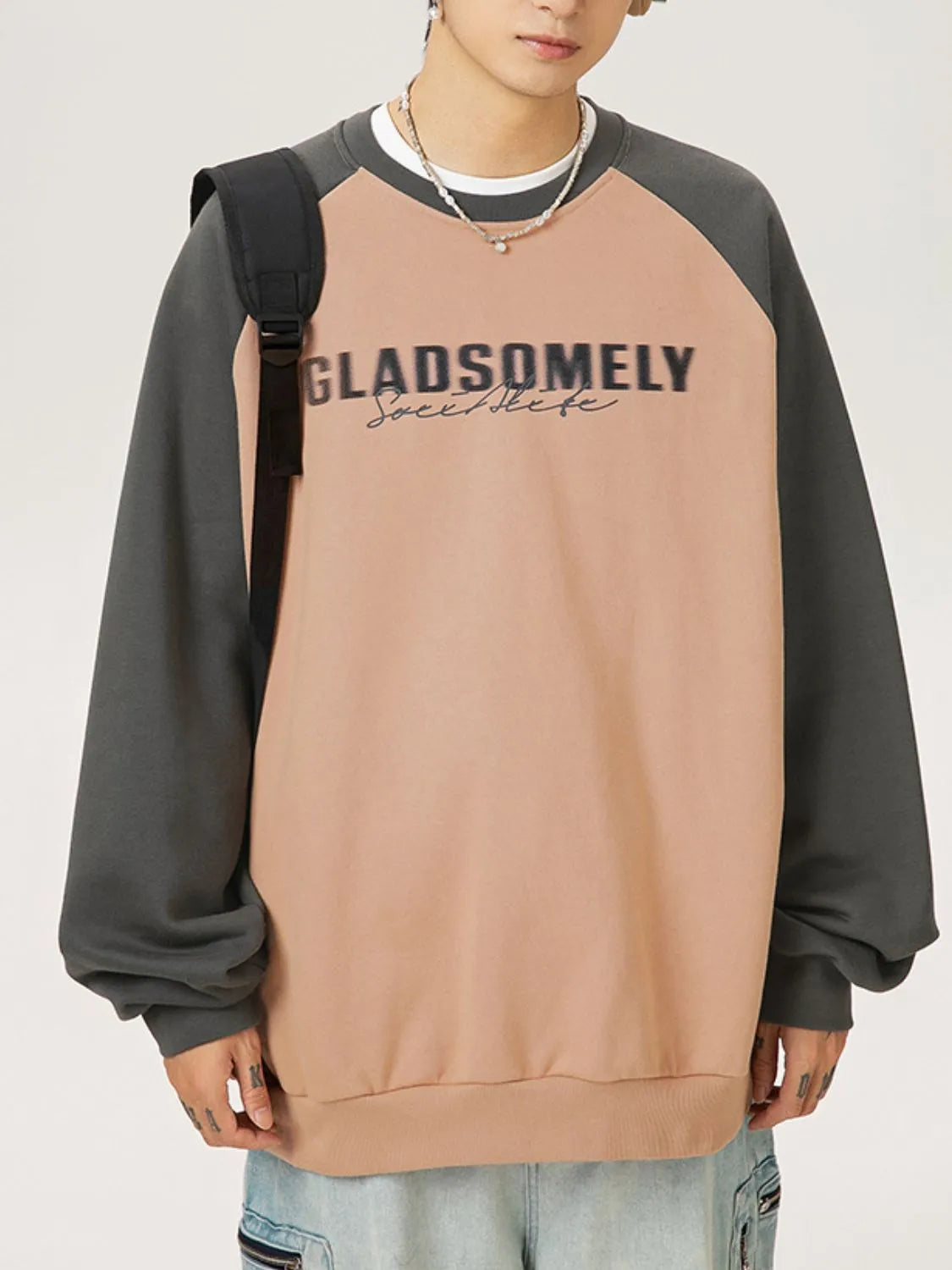 Men's Letter Graphic Round Neck Long Sleeve Sweatshirt - Premium Men's Sweatshirts from Trendsi - Just $24.52! Shop now at Handbags Specialist Headquarter