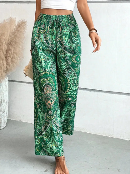 Printed Wide Leg Pants - Premium Women Pants from Trendsi - Just $27.99! Shop now at Handbags Specialist Headquarter