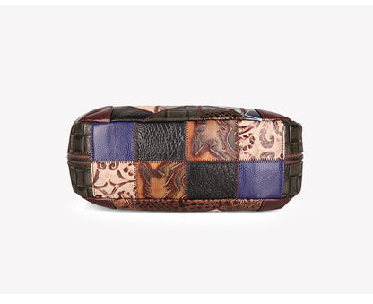 Grandeur Stitch Leather Shoulder Tote Bag