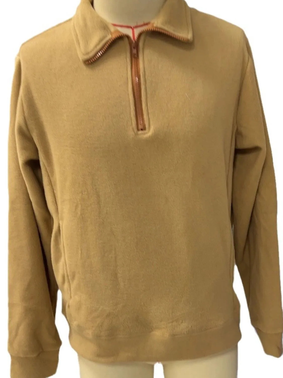Men's Full Size Half Zip Long Sleeve Sweatshirt Plus Size - Premium Men's Sweatshirts from Trendsi - Just $33.94! Shop now at Handbags Specialist Headquarter