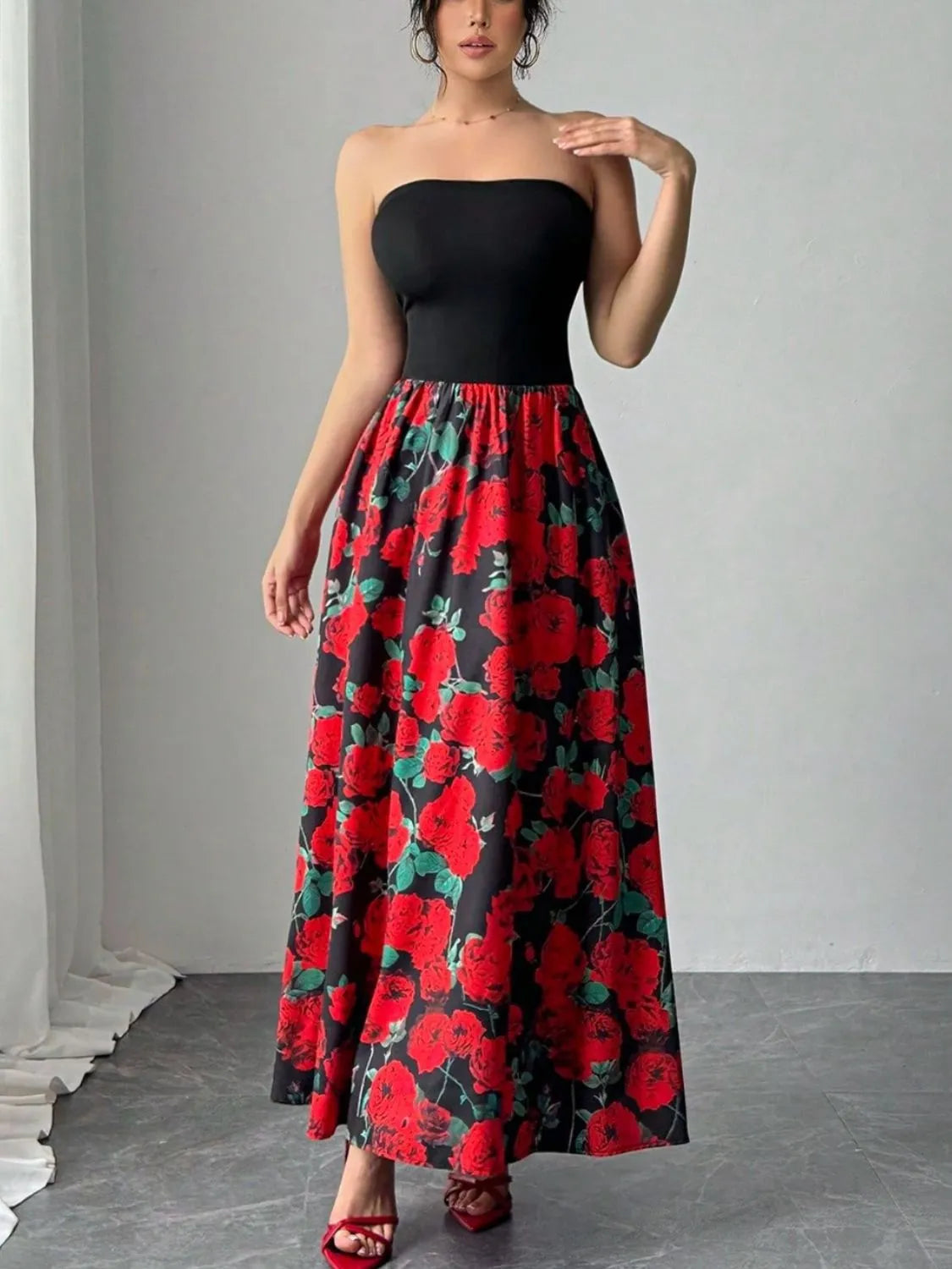 Floral Tube Maxi Dress - Premium Maxi Dress from Trendsi - Just $38.99! Shop now at Handbags Specialist Headquarter