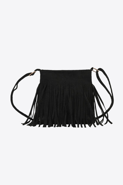 Adored PU Leather Crossbody Bag with Fringe - Premium Crossbody Bag from Trendsi - Just $26.99! Shop now at Handbags Specialist Headquarter