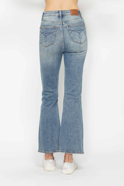 Judy Blue Full Size Tummy Control Back Embroidered Pocketed Bootcut Jeans Plus Size - Premium Women / Jeans & Denim from Trendsi - Just $57.99! Shop now at Handbags Specialist Headquarter
