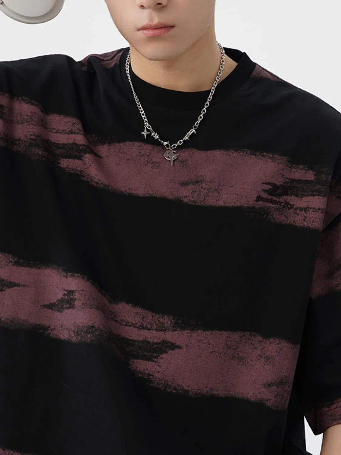 Men's Plus Size Basic style Round Neck Striped T-Shirt - Premium Men's T-Shirt from Trendsi - Just $33.99! Shop now at Handbags Specialist Headquarter